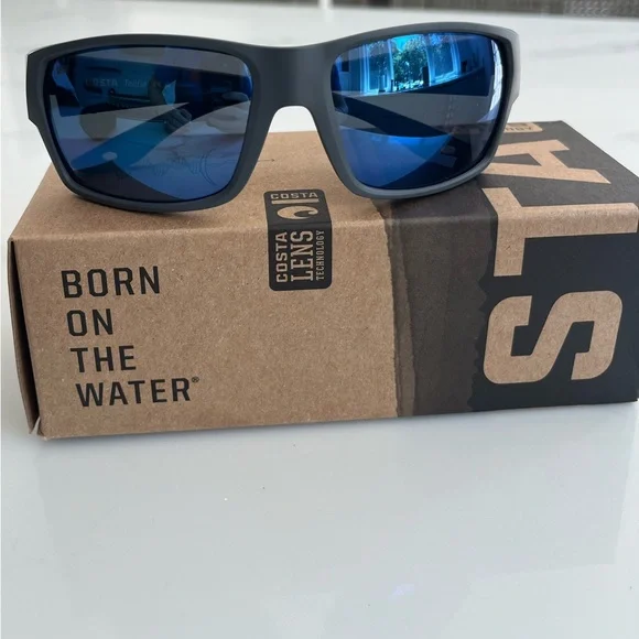 *NWT* COSTA Tailfin Sunglasses, Matte Gray Blue Polarized Lenses - Picture 4 of 10